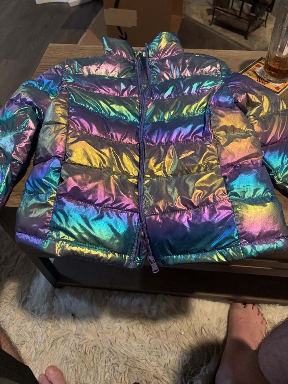Name it Amethyst Orchid Molina Shiny Puffer Jacket,